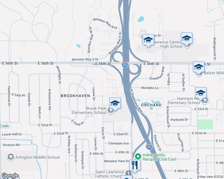 map of restaurants, bars, coffee shops, grocery stores, and more near 3229 North Shadeland Avenue in Indianapolis