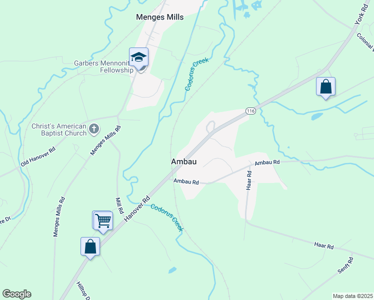 map of restaurants, bars, coffee shops, grocery stores, and more near 5921 York Road in Spring Grove