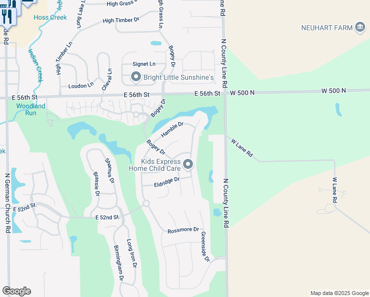 map of restaurants, bars, coffee shops, grocery stores, and more near 11801 Sinclair Drive in Indianapolis