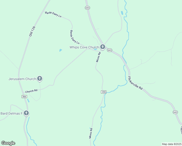 map of restaurants, bars, coffee shops, grocery stores, and more near 4865 Moss Road in Warfordsburg