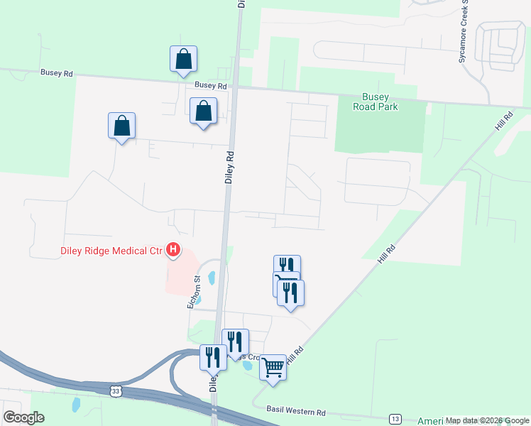 map of restaurants, bars, coffee shops, grocery stores, and more near 8351 Dove Parkway in Canal Winchester