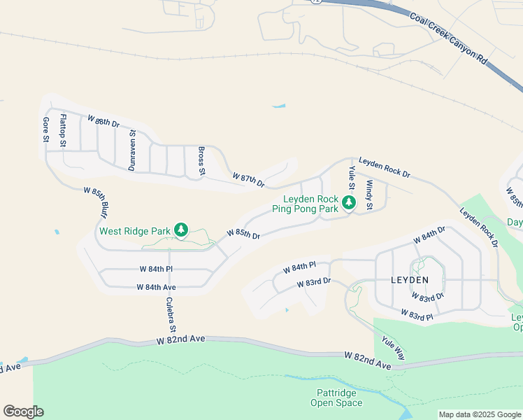 map of restaurants, bars, coffee shops, grocery stores, and more near 18562 West 87th Avenue in Arvada
