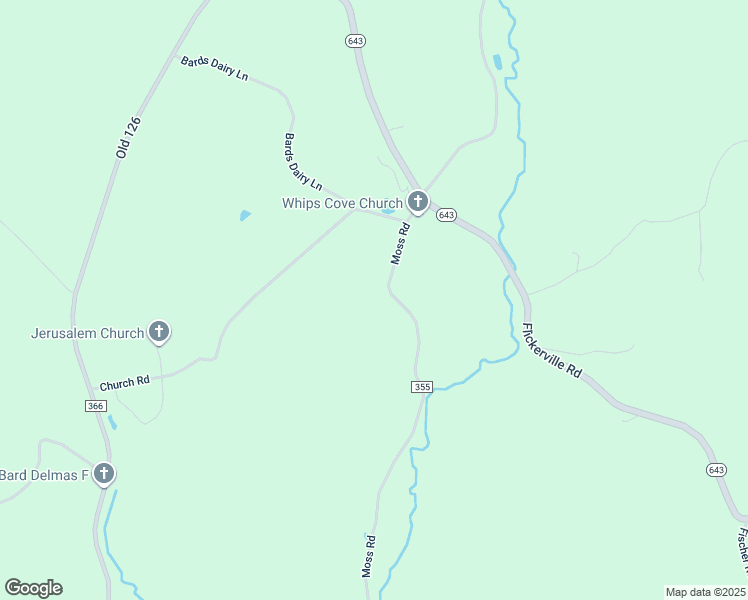 map of restaurants, bars, coffee shops, grocery stores, and more near 4865 Moss Road in Warfordsburg