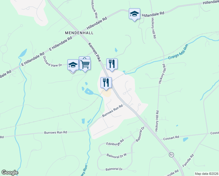map of restaurants, bars, coffee shops, grocery stores, and more near 326 Kennett Park in Kennett Square