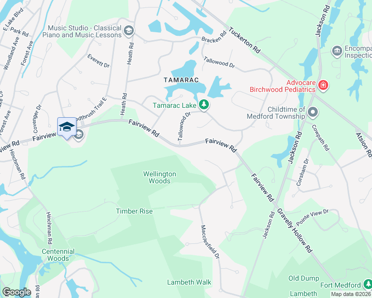 map of restaurants, bars, coffee shops, grocery stores, and more near 555 Fairview Road in Medford