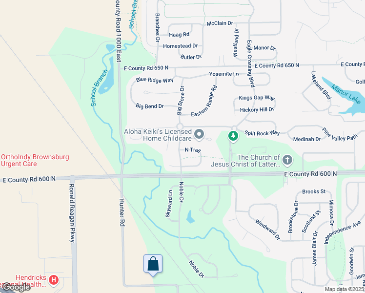 map of restaurants, bars, coffee shops, grocery stores, and more near 10046 North Trail in Indianapolis