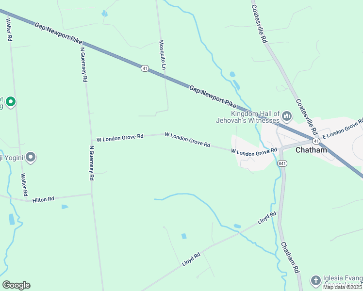 map of restaurants, bars, coffee shops, grocery stores, and more near 142 West London Grove Road in West Grove