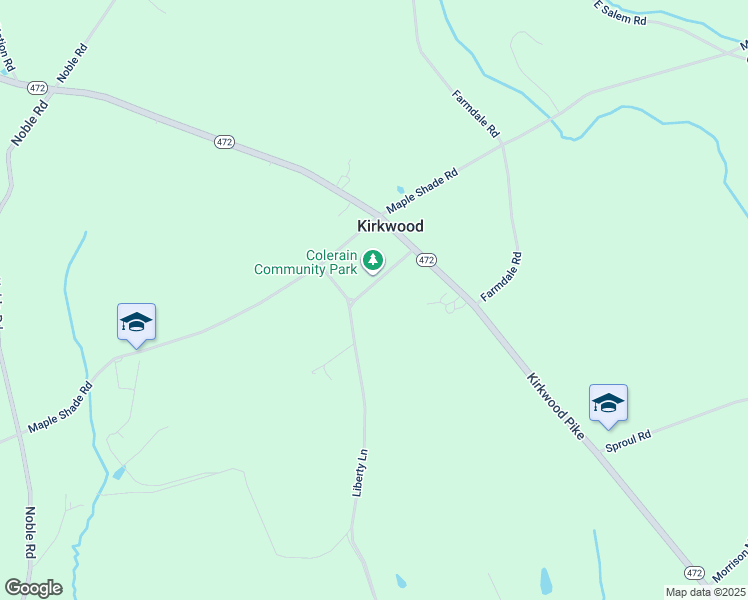 map of restaurants, bars, coffee shops, grocery stores, and more near 29 Buttermilk Lane in Kirkwood