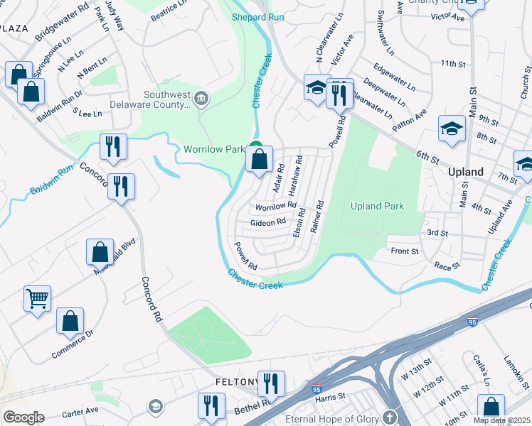 map of restaurants, bars, coffee shops, grocery stores, and more near 4008 Worrilow Rd in Brookhaven