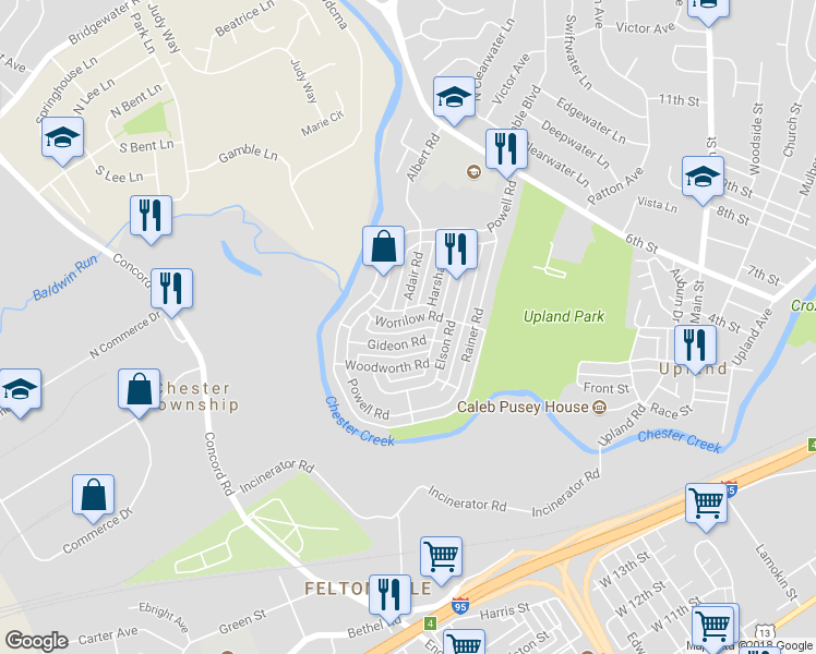 map of restaurants, bars, coffee shops, grocery stores, and more near 3928 Worrilow Road in Brookhaven