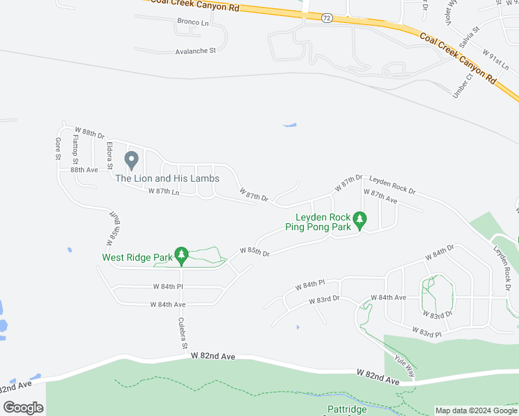 map of restaurants, bars, coffee shops, grocery stores, and more near 18562 West 87th Avenue in Arvada