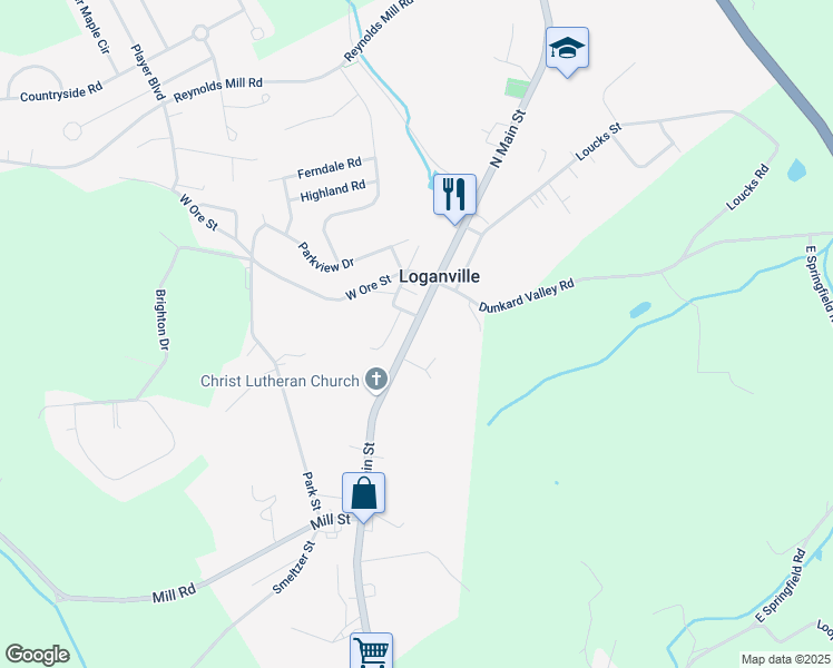 map of restaurants, bars, coffee shops, grocery stores, and more near 37 South Main Street in Seven Valleys
