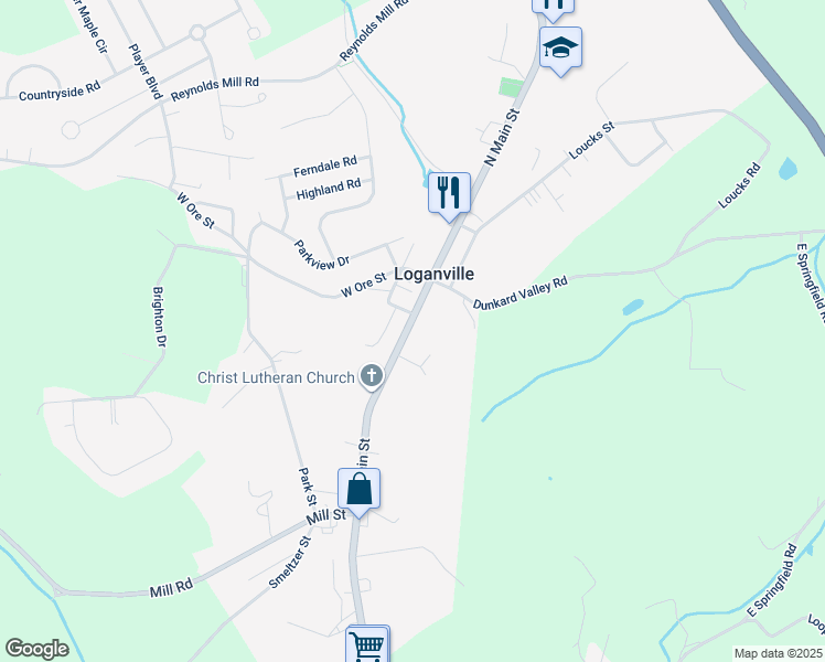 map of restaurants, bars, coffee shops, grocery stores, and more near 37 South Main Street in Seven Valleys