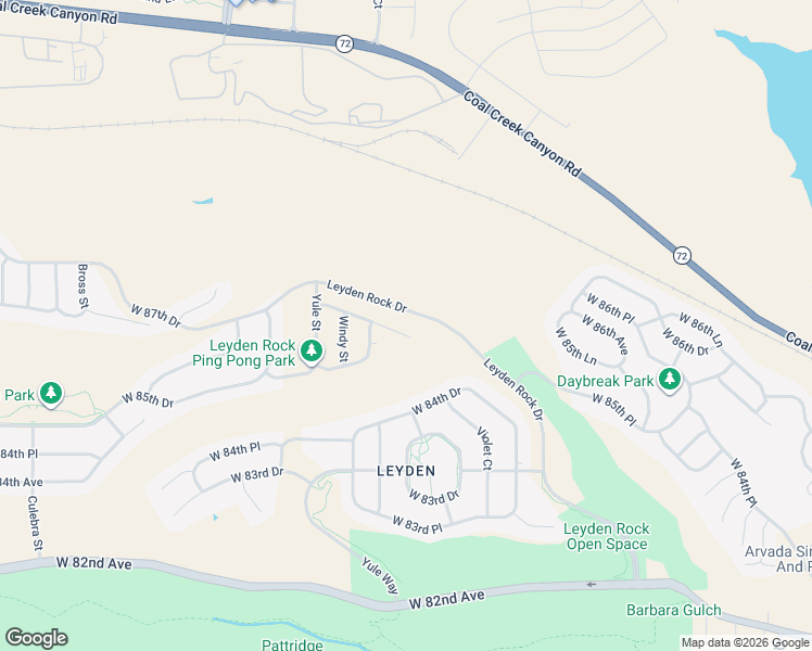 map of restaurants, bars, coffee shops, grocery stores, and more near 17608 West 87th Avenue in Arvada