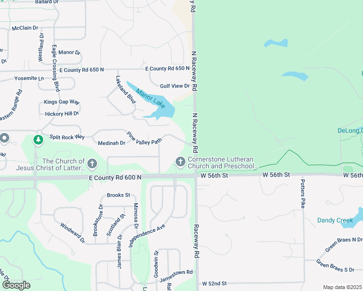 map of restaurants, bars, coffee shops, grocery stores, and more near 10947 Pine Valley Path in Indianapolis
