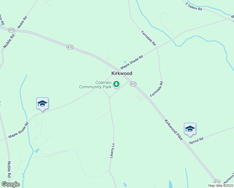 map of restaurants, bars, coffee shops, grocery stores, and more near 29 Buttermilk Lane in Kirkwood