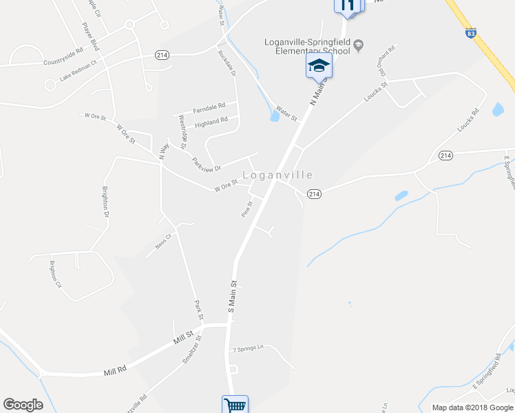 map of restaurants, bars, coffee shops, grocery stores, and more near 36 North Main Street in Seven Valleys