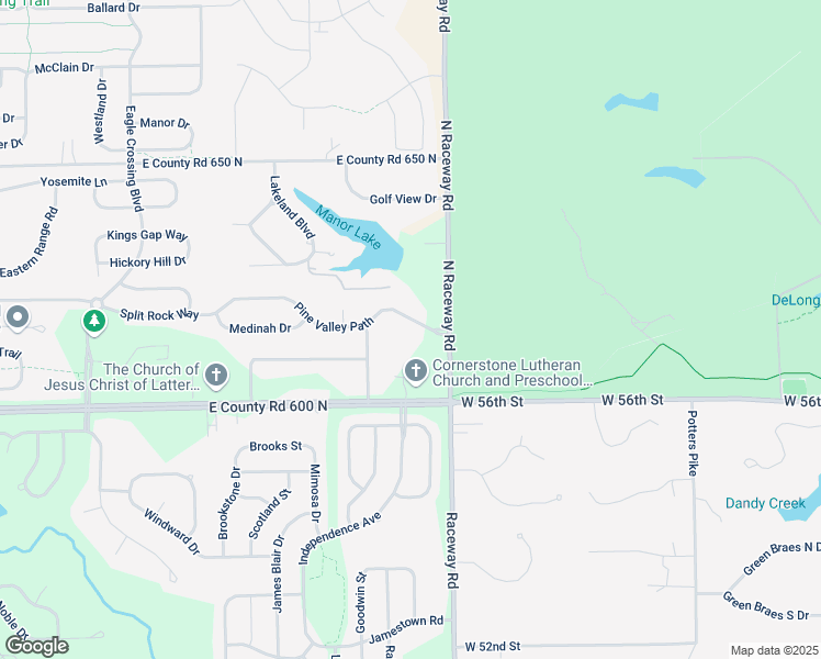 map of restaurants, bars, coffee shops, grocery stores, and more near 10947 Pine Valley Path in Indianapolis