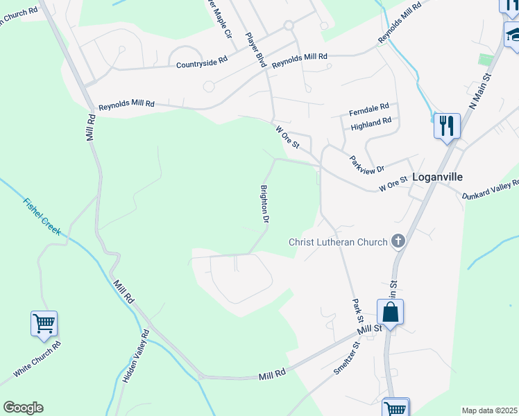 map of restaurants, bars, coffee shops, grocery stores, and more near 756 Brighton Drive in Seven Valleys
