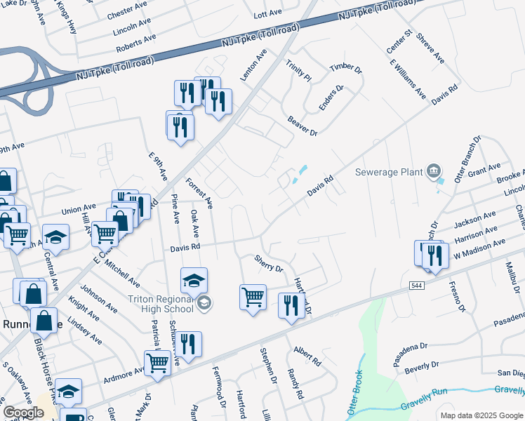 map of restaurants, bars, coffee shops, grocery stores, and more near 14 Callie Court in Barrington
