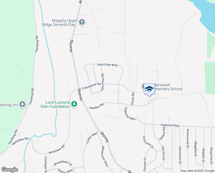map of restaurants, bars, coffee shops, grocery stores, and more near 6307 Columbine Road in Magalia