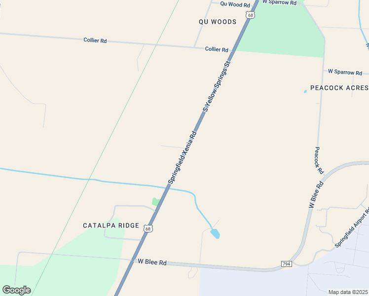 map of restaurants, bars, coffee shops, grocery stores, and more near 4938 South Yellow Springs Street in Springfield