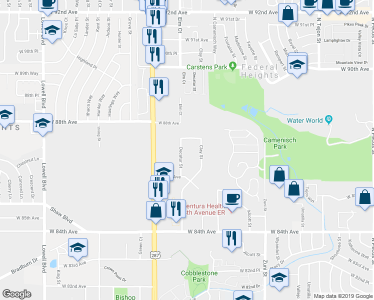 map of restaurants, bars, coffee shops, grocery stores, and more near in Westminster