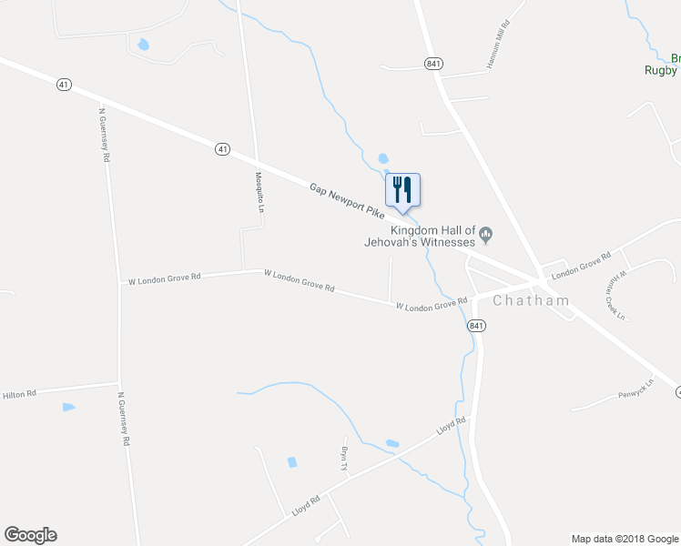 map of restaurants, bars, coffee shops, grocery stores, and more near 151 West London Grove Road in West Grove