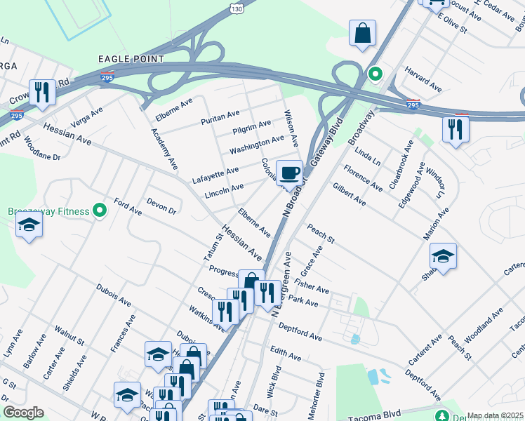 map of restaurants, bars, coffee shops, grocery stores, and more near 1329 McKinley Avenue in Woodbury