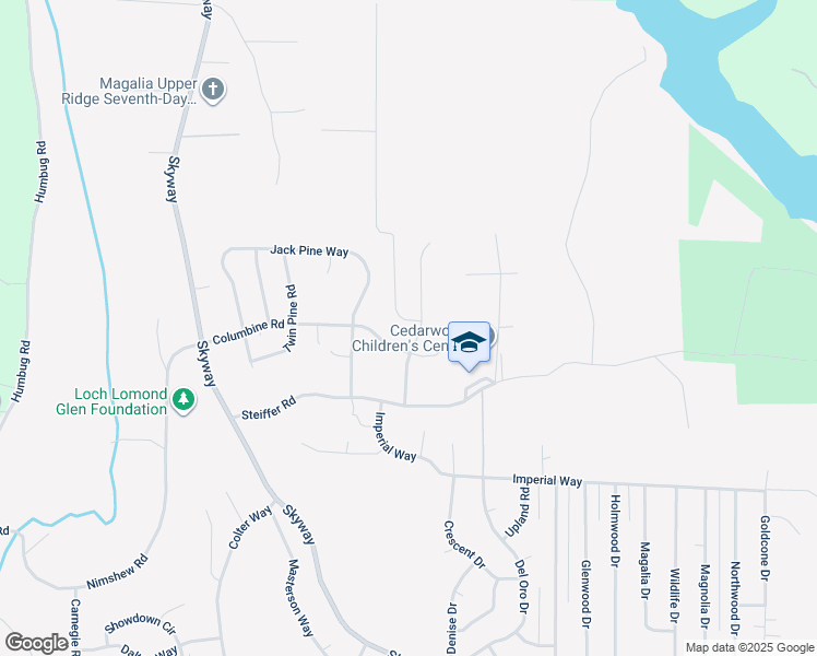 map of restaurants, bars, coffee shops, grocery stores, and more near 15015 Pinon Road in Magalia