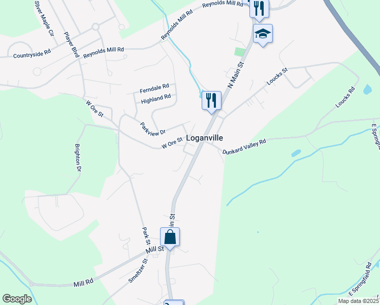 map of restaurants, bars, coffee shops, grocery stores, and more near 22 South Main Street in Seven Valleys