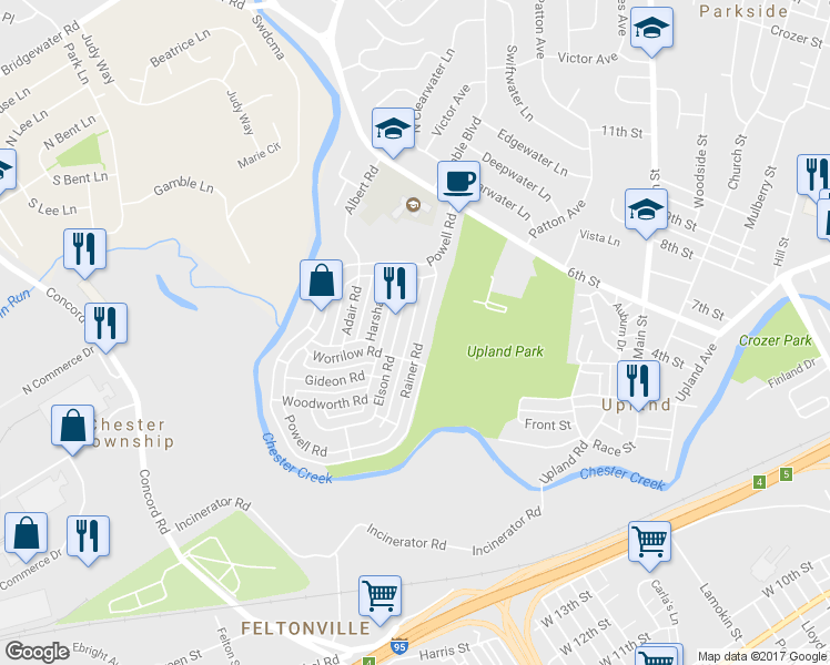 map of restaurants, bars, coffee shops, grocery stores, and more near 1322 Rainer Road in Brookhaven