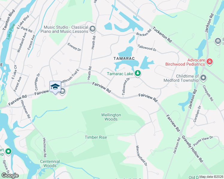 map of restaurants, bars, coffee shops, grocery stores, and more near 500 Fairview Road in Medford