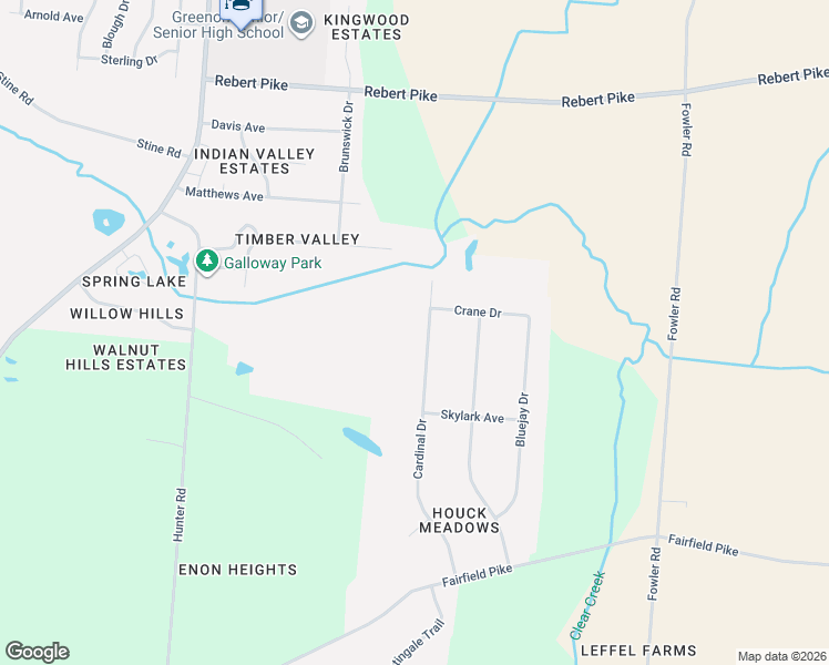 map of restaurants, bars, coffee shops, grocery stores, and more near 1017 Cardinal Drive in Enon