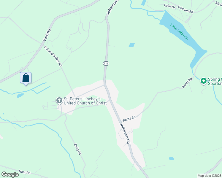 map of restaurants, bars, coffee shops, grocery stores, and more near 1503 Jefferson Road in Spring Grove