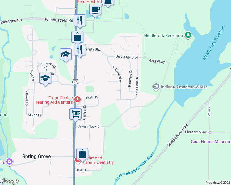 map of restaurants, bars, coffee shops, grocery stores, and more near 1453 Dawn Court in Richmond