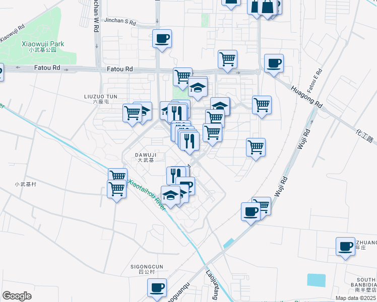 map of restaurants, bars, coffee shops, grocery stores, and more near in 