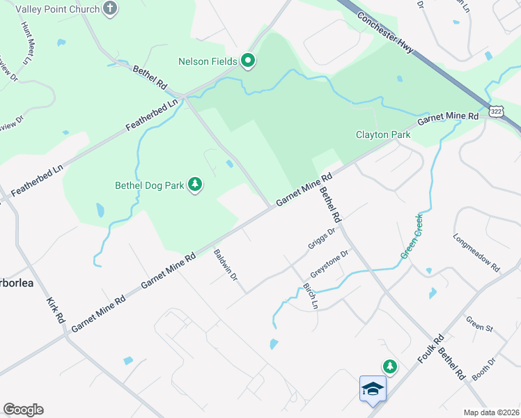map of restaurants, bars, coffee shops, grocery stores, and more near 2 Bethel Road in Glen Mills