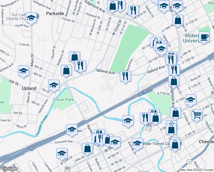map of restaurants, bars, coffee shops, grocery stores, and more near 2 Seminary Avenue in Brookhaven