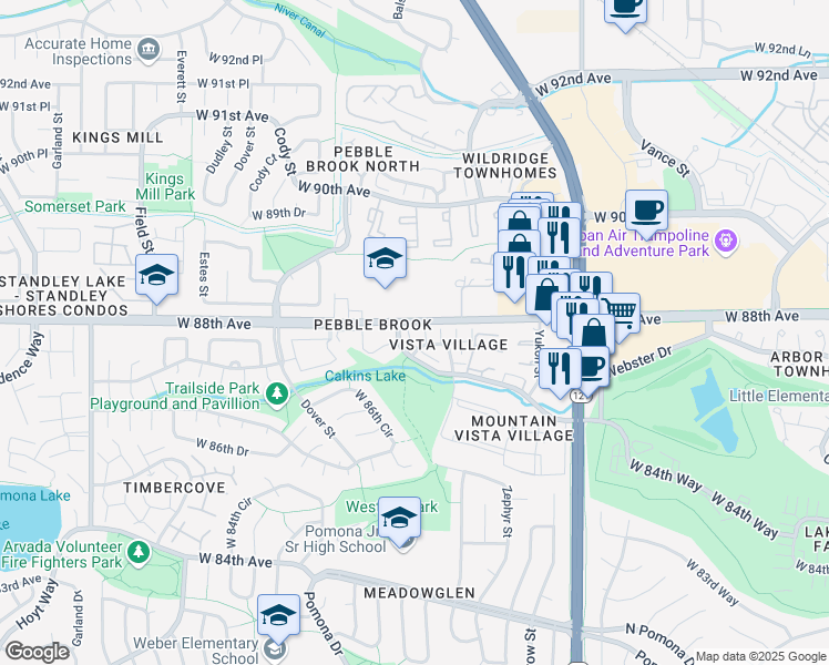 map of restaurants, bars, coffee shops, grocery stores, and more near in Westminster