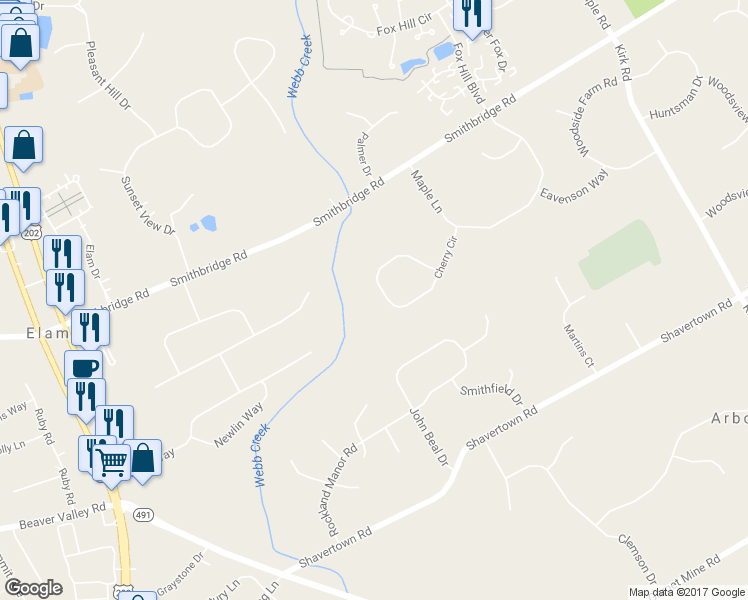 map of restaurants, bars, coffee shops, grocery stores, and more near 18 Cherry Circle in Glen Mills