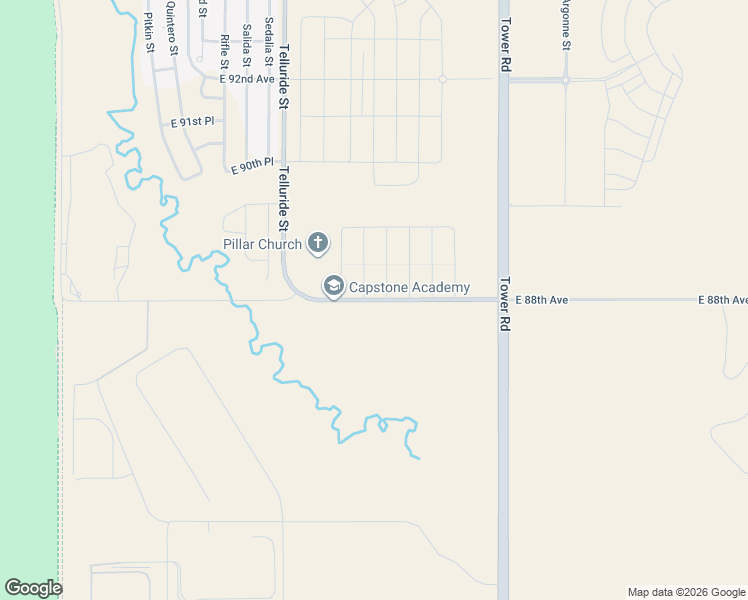 map of restaurants, bars, coffee shops, grocery stores, and more near 18024 East 88th Avenue in Commerce City