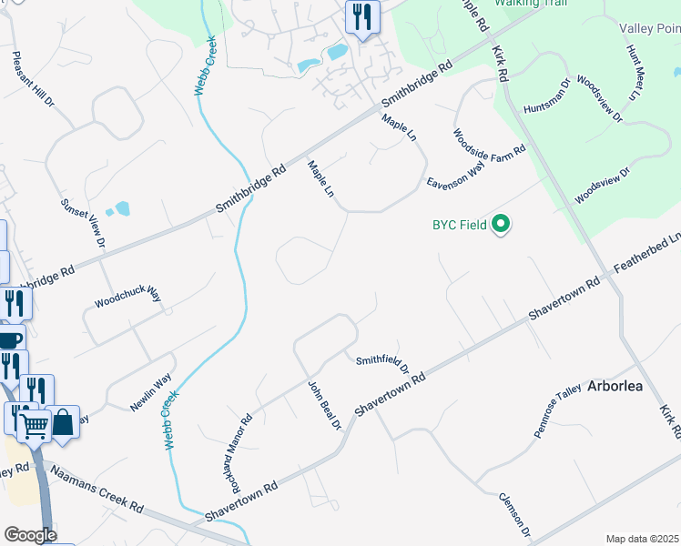 map of restaurants, bars, coffee shops, grocery stores, and more near 8 Cherry Circle in Glen Mills