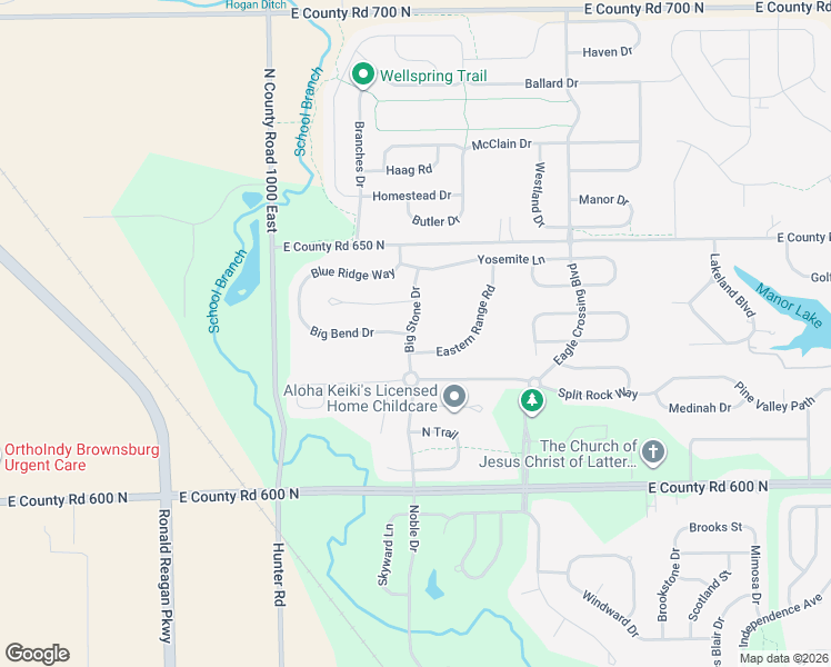 map of restaurants, bars, coffee shops, grocery stores, and more near 6351 Big Stone Drive in Indianapolis