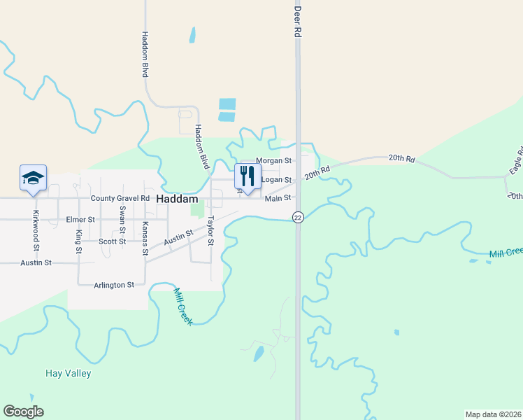 map of restaurants, bars, coffee shops, grocery stores, and more near 200-218 Main Street in Haddam
