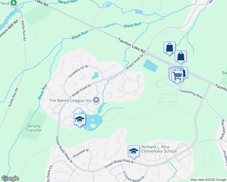 map of restaurants, bars, coffee shops, grocery stores, and more near 5 Coventry Circle East in Evesham