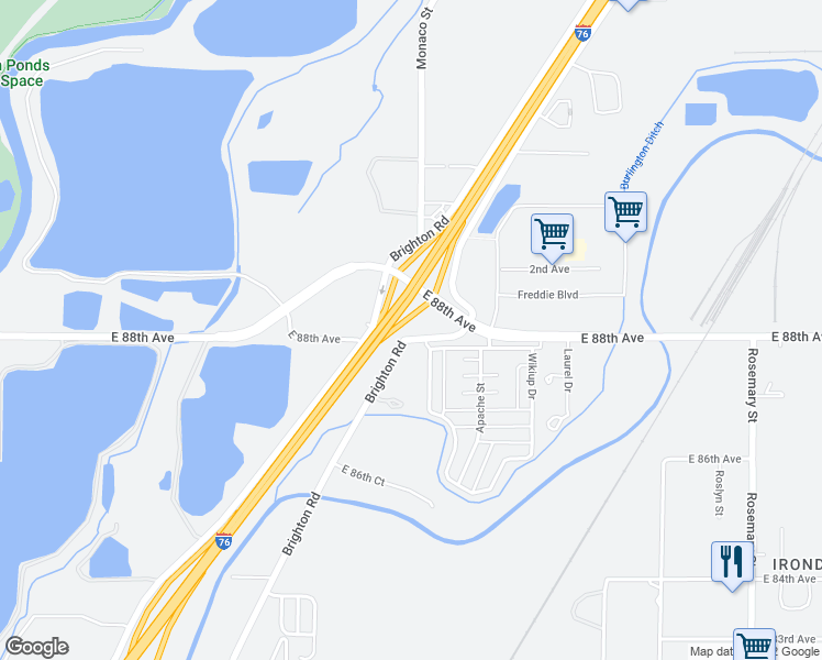 map of restaurants, bars, coffee shops, grocery stores, and more near 8800 Brighton Rd in Commerce City