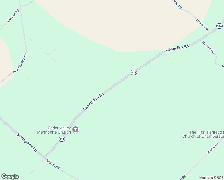 map of restaurants, bars, coffee shops, grocery stores, and more near 994 Swamp Fox Road in Chambersburg