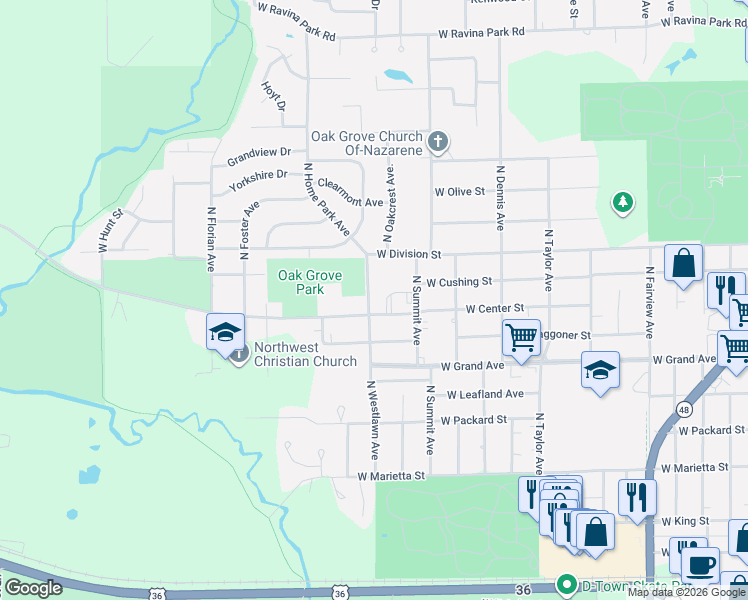 map of restaurants, bars, coffee shops, grocery stores, and more near 1508 North Home Park Avenue in Decatur