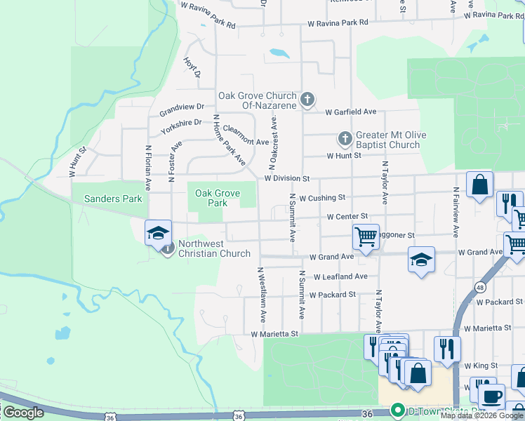 map of restaurants, bars, coffee shops, grocery stores, and more near 1508 North Home Park Avenue in Decatur